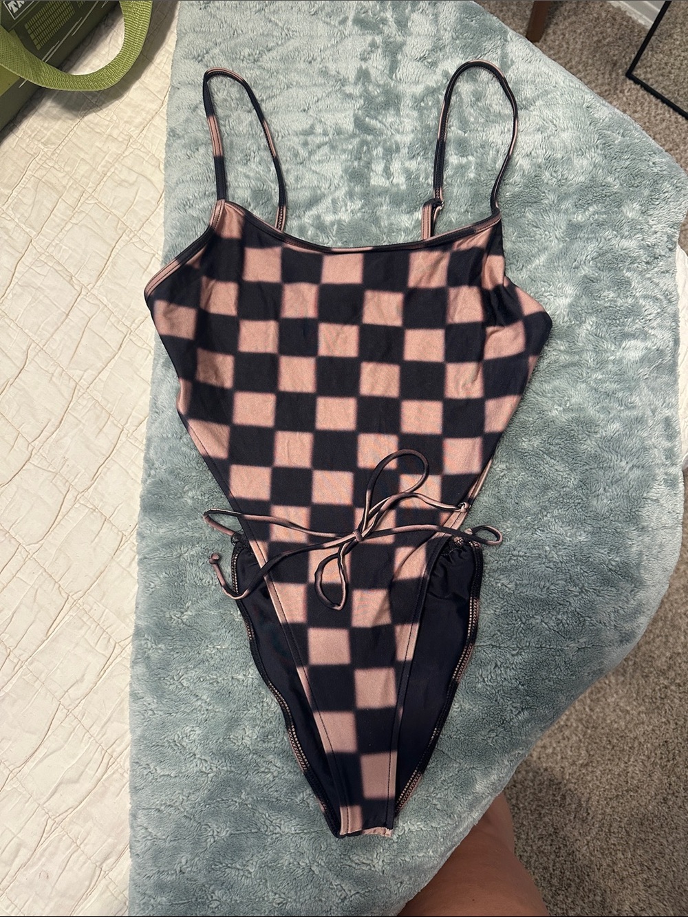 Rare Limited Edition Frankie's Bikinis x Alo Checkerboard One-Piece Swimsuit